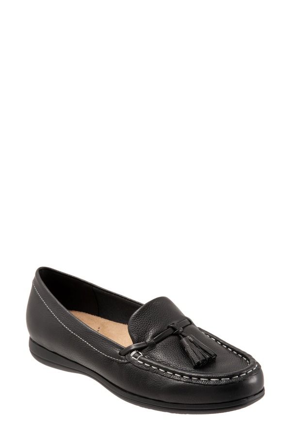 トロッターズ レディース シューズ スリッポン・ローファー Trotters Dawson Tasseloafer Black Leather ブラック