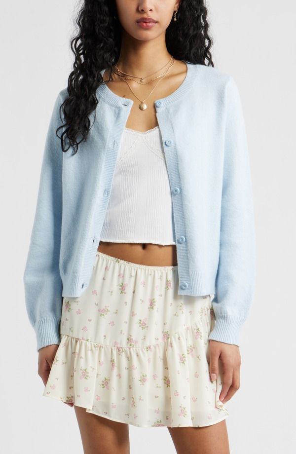 ビーピー レディース アウター パーカー・スウェット クルーネック コットン カーディガン BP Crewneck Cotton Blend Cardigan Blue Bird ブルー
