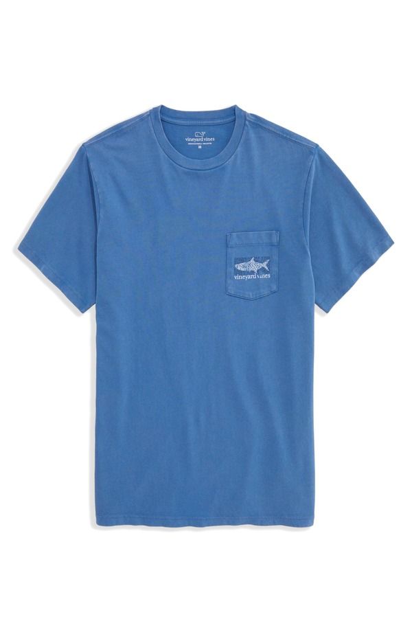 ヴァインヤードヴァインズ メンズ トップス Tシャツ コットン グラフィック vineyard vines Drift Dye Tarpon Whale Cotton Graphic PocketShirt Clublue ブルー