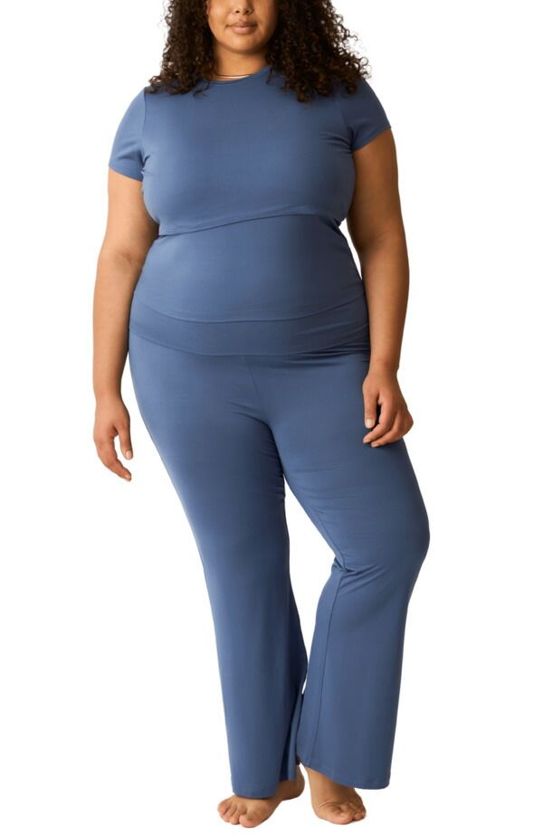 キンドリッド ブレイブリー レディース アンダーウェア ナイトウェア マタニティ Kindred Bravely The Sunday Maternity Nursing Pajama Set Slate Blue スレート