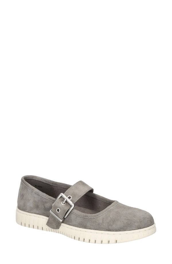 ベラヴィータ レディース シューズ パンプス Bella Vitastro Mary Jane Flat Grey Kidsuede Leather グレー