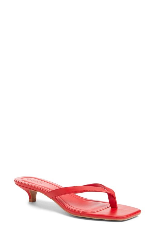 オープンエディット レディース シューズ ヒール サンダル Open Editori Kitten Heel Sandal Red Rapture レッド