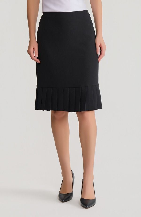 カスパール レディース ボトムスカート プリーツ KASPER Pleated Hem Pencil Skirt Black ブラック
