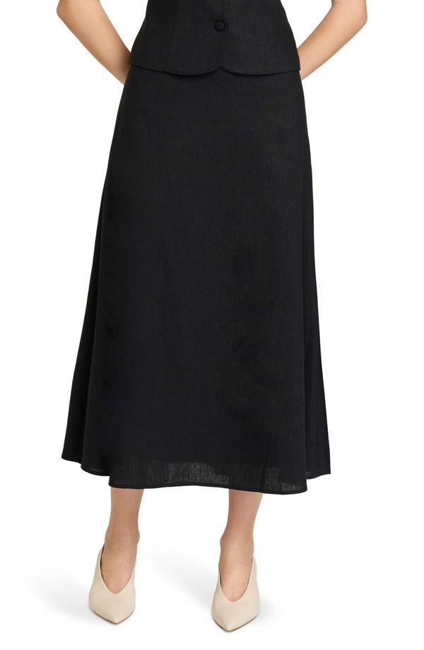 ワイフ レディース ボトムスカート ミディ リネン WAYF Blair Linen Blend Midi Skirt Black ブラック