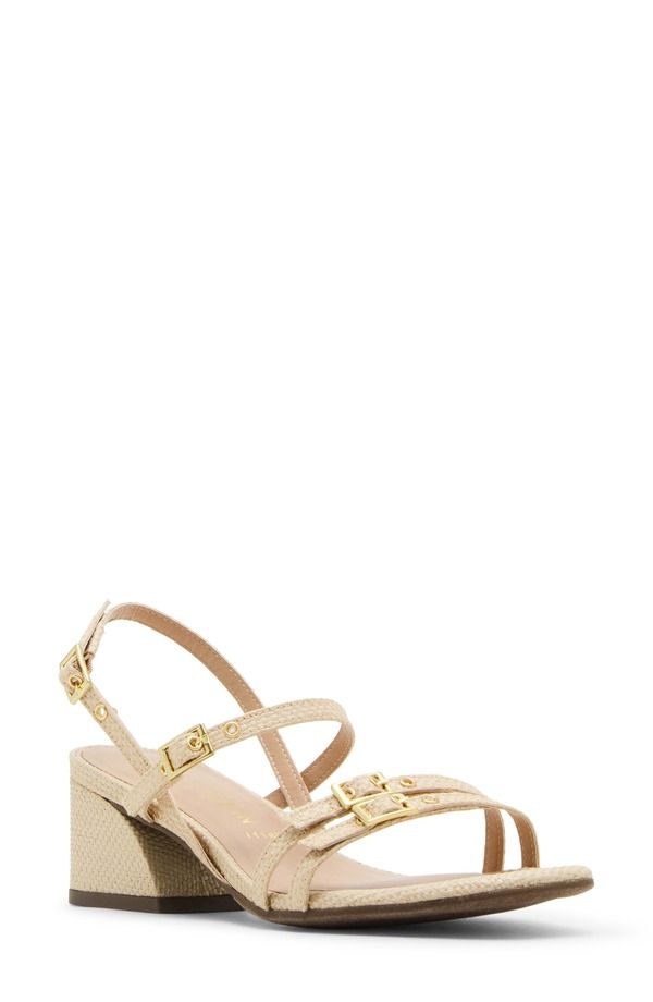 アンクライン レディース シューズ ヒール サンダル Anne Klein Mackenzie Strappy Sandal Natural Raffia