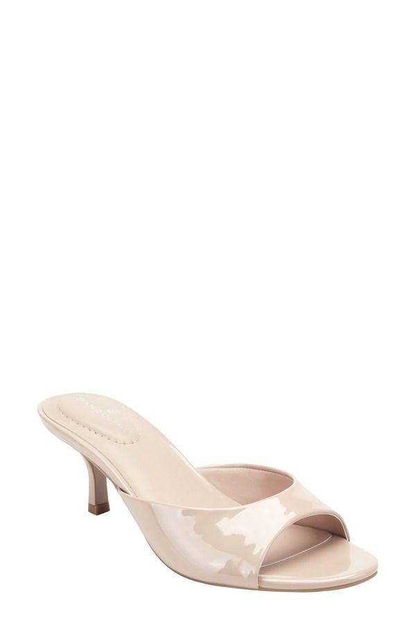 バンドリーノ レディース シューズ ヒール サンダル Bandolino Meegin Kitten Heel Slide Sandalight Natural