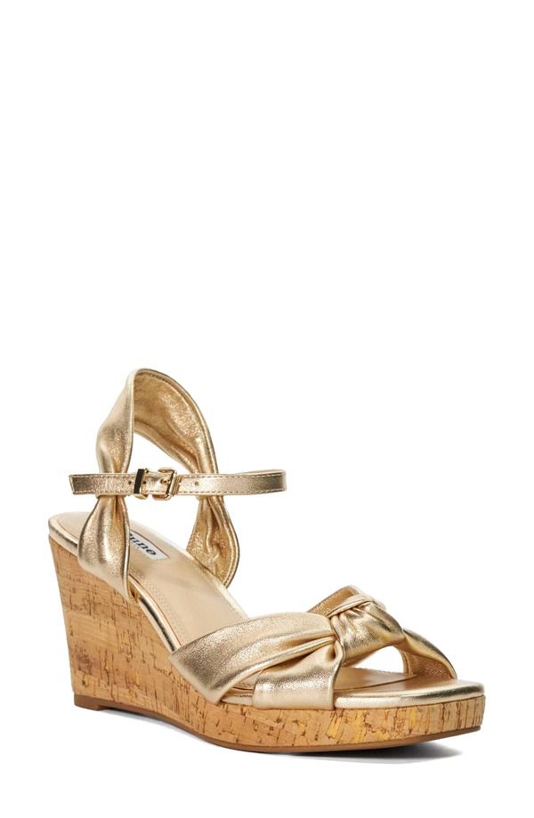 デューンロンドン レディース シューズ ヒール プラットフォーム サンダル Dune London Kaino Platform Wedge Sandal Gold ゴールド
