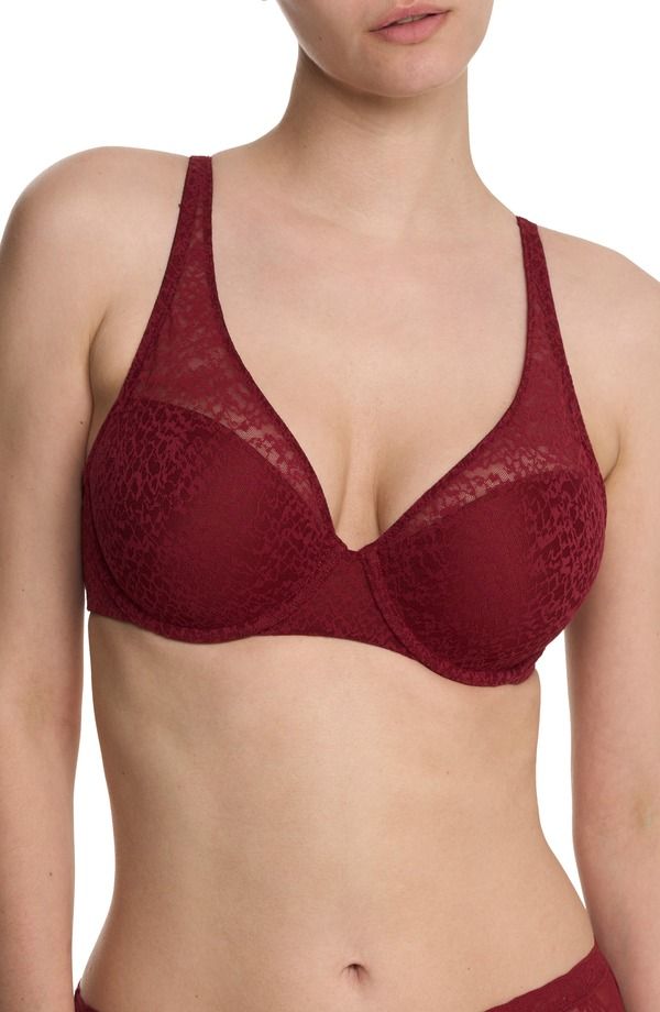 ナトリ レディース トップス Tシャツ Natori Pretty Smooth Full Fit Smoothing TShirt Bra Dark Red レッド