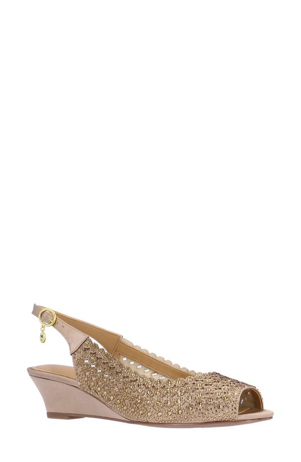 ジェイレニー レディース シューズ ヒール サンダル J Rene Malorie Slingback Wedge Sandal Beige ベージュ