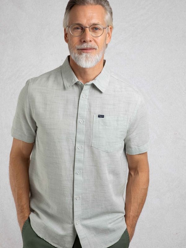 ウィアードフィッシュ メンズ トップス シャツ Weird Fish Washton Short Sleeve Shirt Army Green グリーン