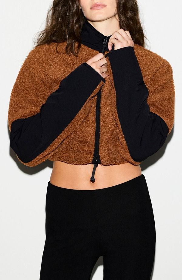 スキムズ レディース アウター パーカー・スウェット ジャケット SKIMS Faux Shearling Crop Jacket Chai