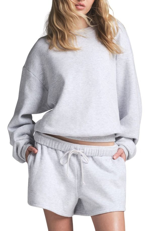 スキムズ レディース アウター パーカー・スウェット クルーネック シャツ コットン フリース SKIMS Cotton Fleece Blend Classicrewneck Sweatshirt Light Heather Grey グレー