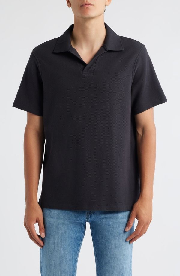 フレーム メンズ トップス ポロシャツ FRAME Jacquard Polo Charcoal チャコール