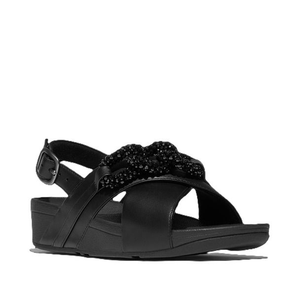 フィットフロップ レディース シューズ ヒール サンダル FitFlop Lulu Beaded Chain Back Strap Sandals Black ブラック
