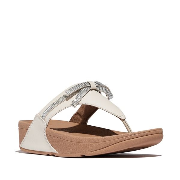 フィットフロップ レディース シューズ ヒール サンダル レザー FitFlop Lulu Glitz Bow Leather Toe Post Sandals Paris Beige ベージュ