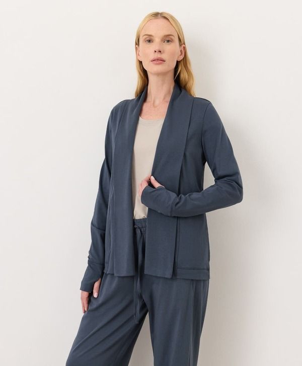 パクト レディース アウター パーカー・スウェット コットン カーディガン Pact Luxessential Swing Cardigan Made With Organicotton Steel Blue ブルー
