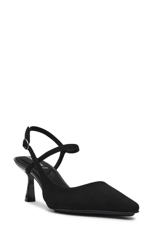 アンクライン レディース シューズ ヒール アンクル Anne Klein Cosmo Ankle Strapump Black Stretch ブラック