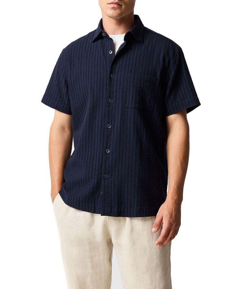 ロッドアンドグン メンズ トップス シャツ Rodd Gunn Mystery Creek Seersucker Shirt Midnight
