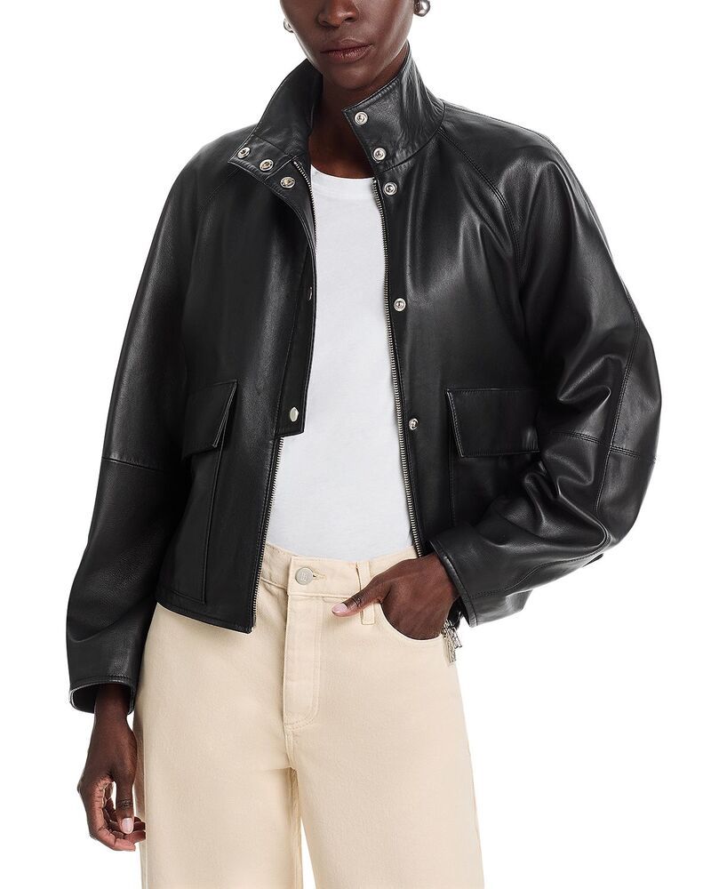 バイマレンバーガー レディース アウター ジャケット・ブルゾン レザー By Malene Birger Suzanne Leather Jacket Black ブラック