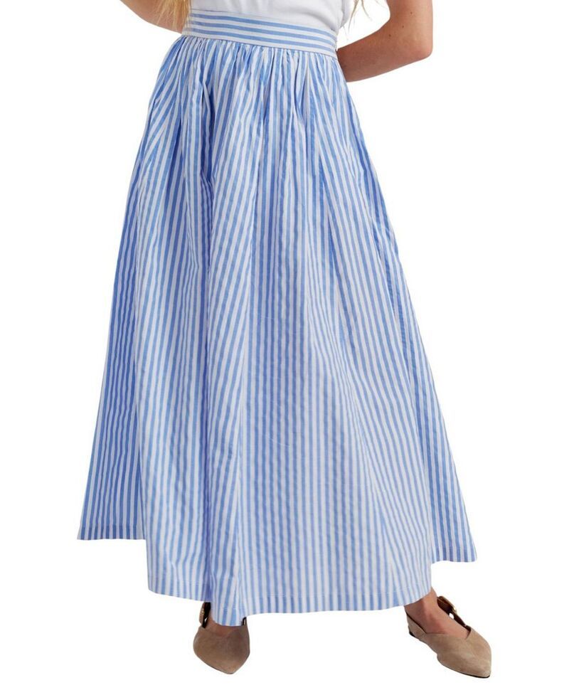 チンティアンドパーカー レディース ボトムスカート コットン Chinti Parker Womens Cotton Oxfort Stripe Skirt Blue Stripe ブルー