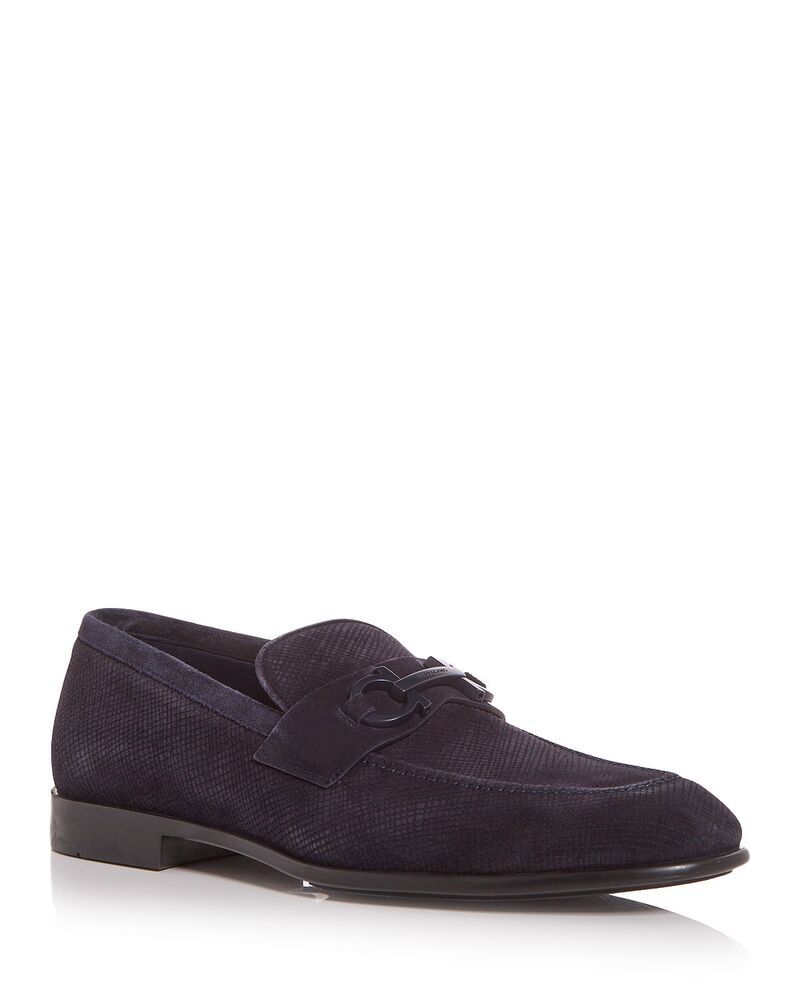 フェラガモ メンズ シューズ スリッポン・ローファー スエード FERRAGAMO Mens Foster Suede Loafers Navy ネイビー