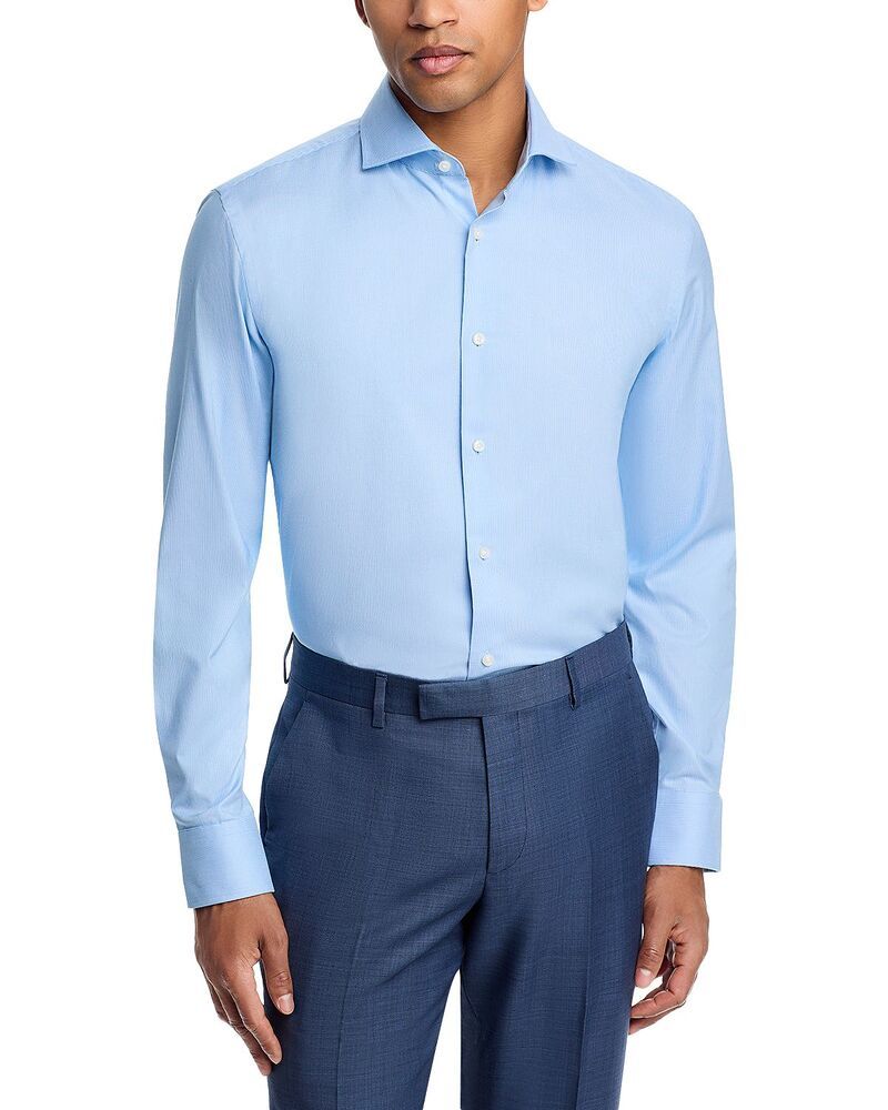 ボス メンズ トップス シャツ スリムフィット BOSS Hank Stripe Slim Fit Dresshirt Light Pastel Blue ブルー
