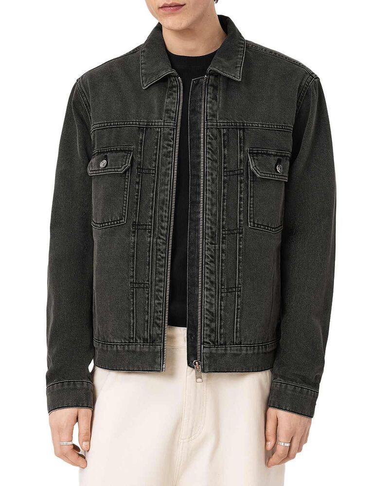 オールセインツ メンズ アウター ジャケット・ブルゾン デニム ALLSAINTS Brightmore Denim Jacket Dirty Black ブラック
