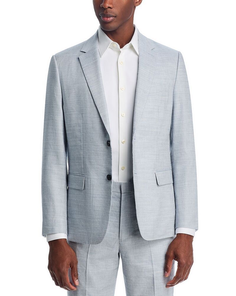 セオリー メンズ アウター ジャケット・ブルゾン スリムフィット ウール リネン Theory Chambers Linen Wool Slim Fit Suit Jacket Powder Blue ブルー