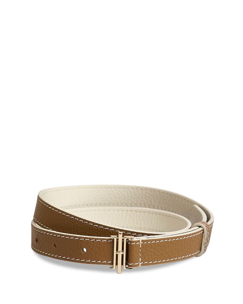 ホッブスロンドン レディース アクセサリー ベルト レザー HOBBS LONDON Womens Nala Skinny Grained Leather Beltan Ivory アイボリー