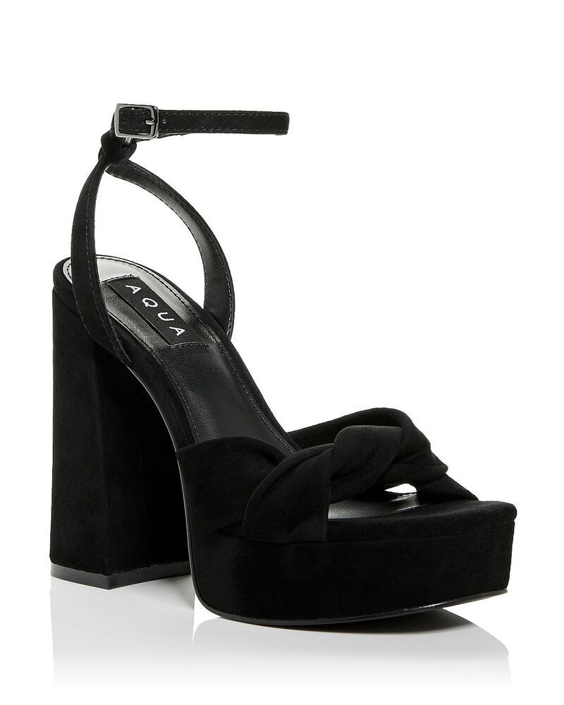 アクア レディース シューズ サンダル AQUA Womens Pasha Sandals Exclusive Black Suede ブラック