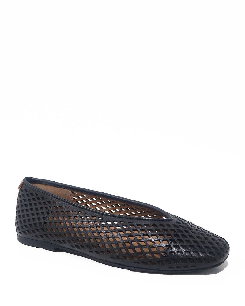ケネスコール レディース シューズ パンプス レザー Gentle Souls by Kenneth Cole Womens Willow Perforated Leather Ballet Flats Black Leather ブラック