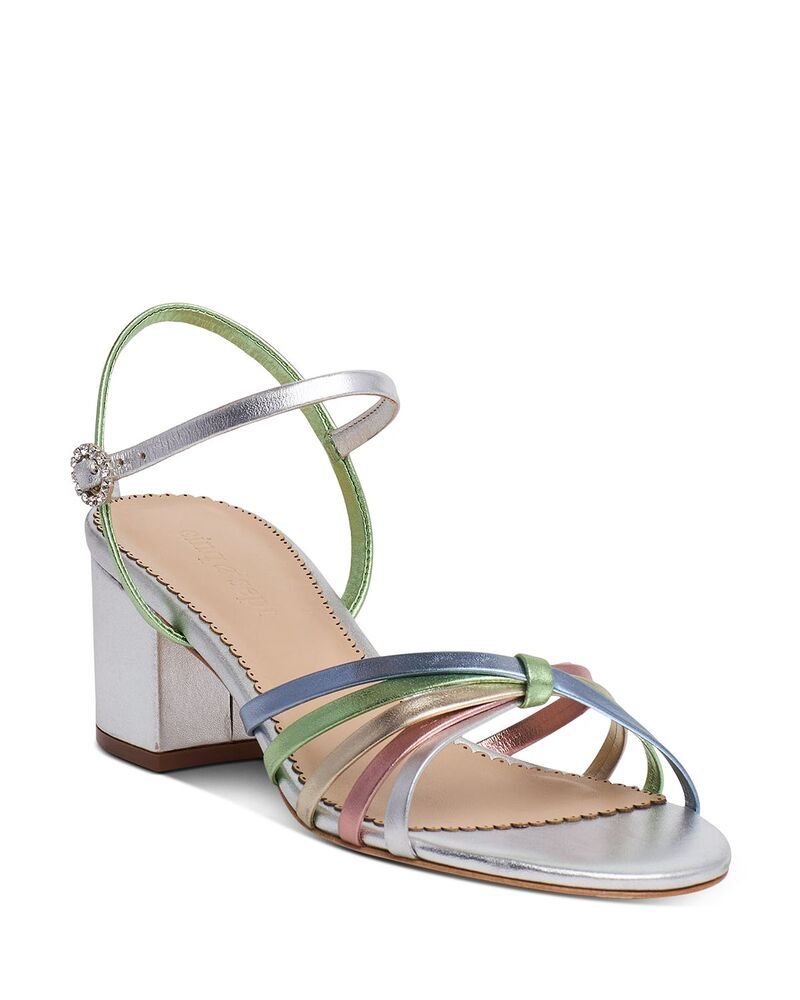 サンク セプト レディース シューズ サンダル トール ヒール Cinq Sept Womens Nicole Strappy Metallic Block Heel Sandals Metallic Multi メタリック