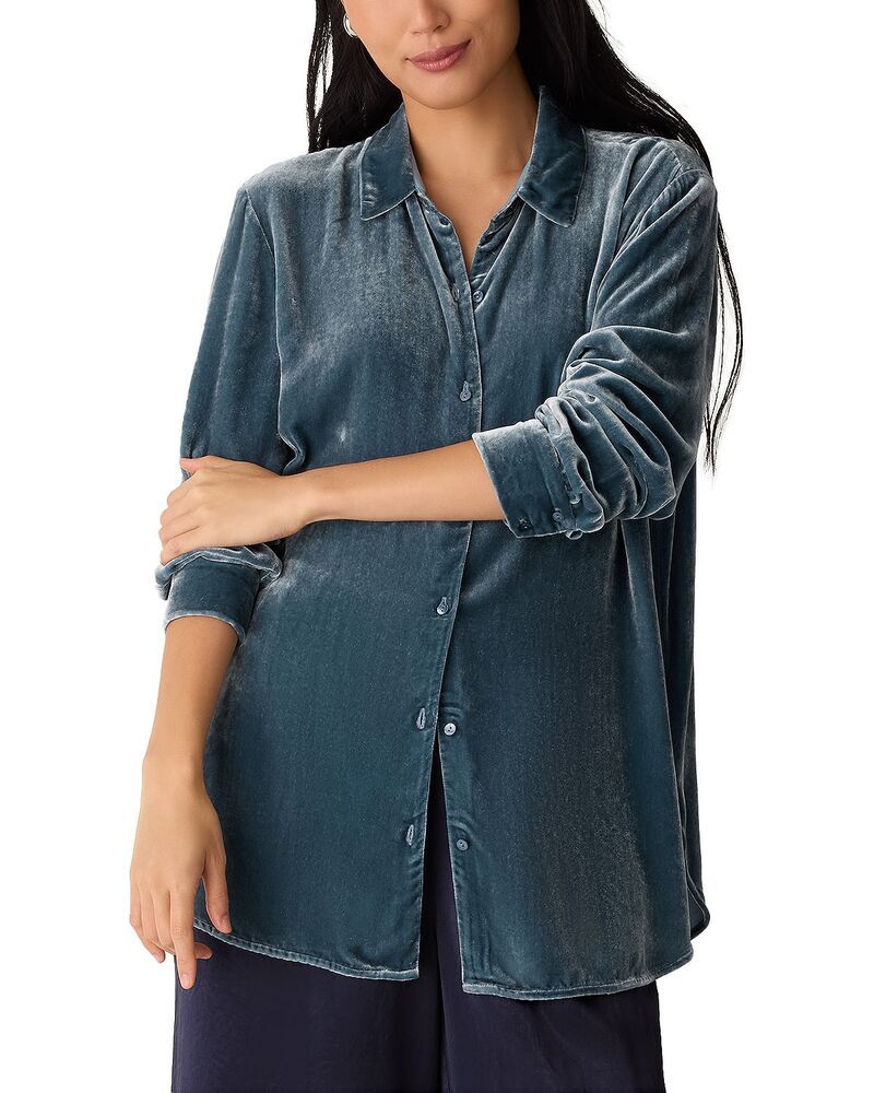 エイリーンフィッシャー レディース トップス シャツ Eileen Fisher Classicollar Long Shirt Sea Spray