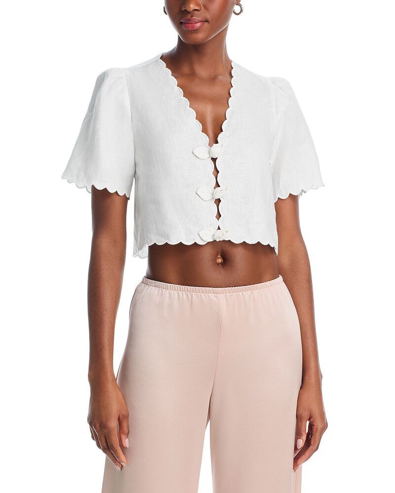 ファーム レディース トップス シャツ クロップド ブラウス FARM Rio Roses Cropped Blouse Offwhite オフホワイト