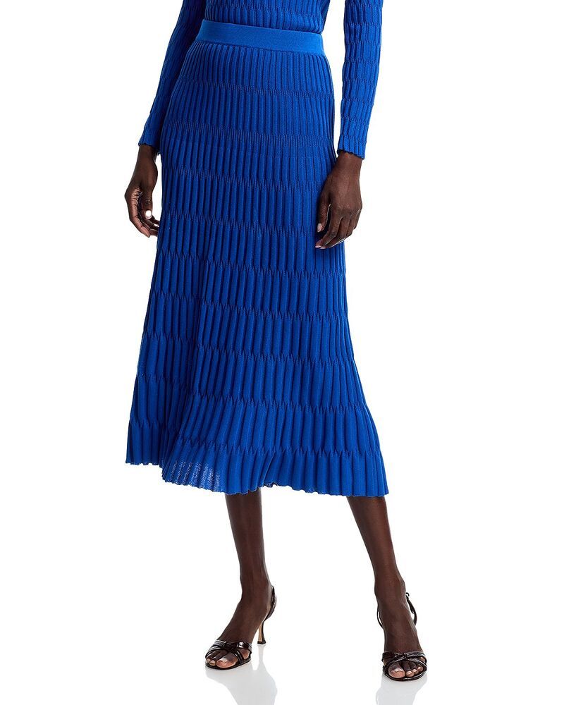 ミソック レディース ボトムスカート A ライン ニット Misook Soft Knit A Line Skirt Aegean Blue ブルー