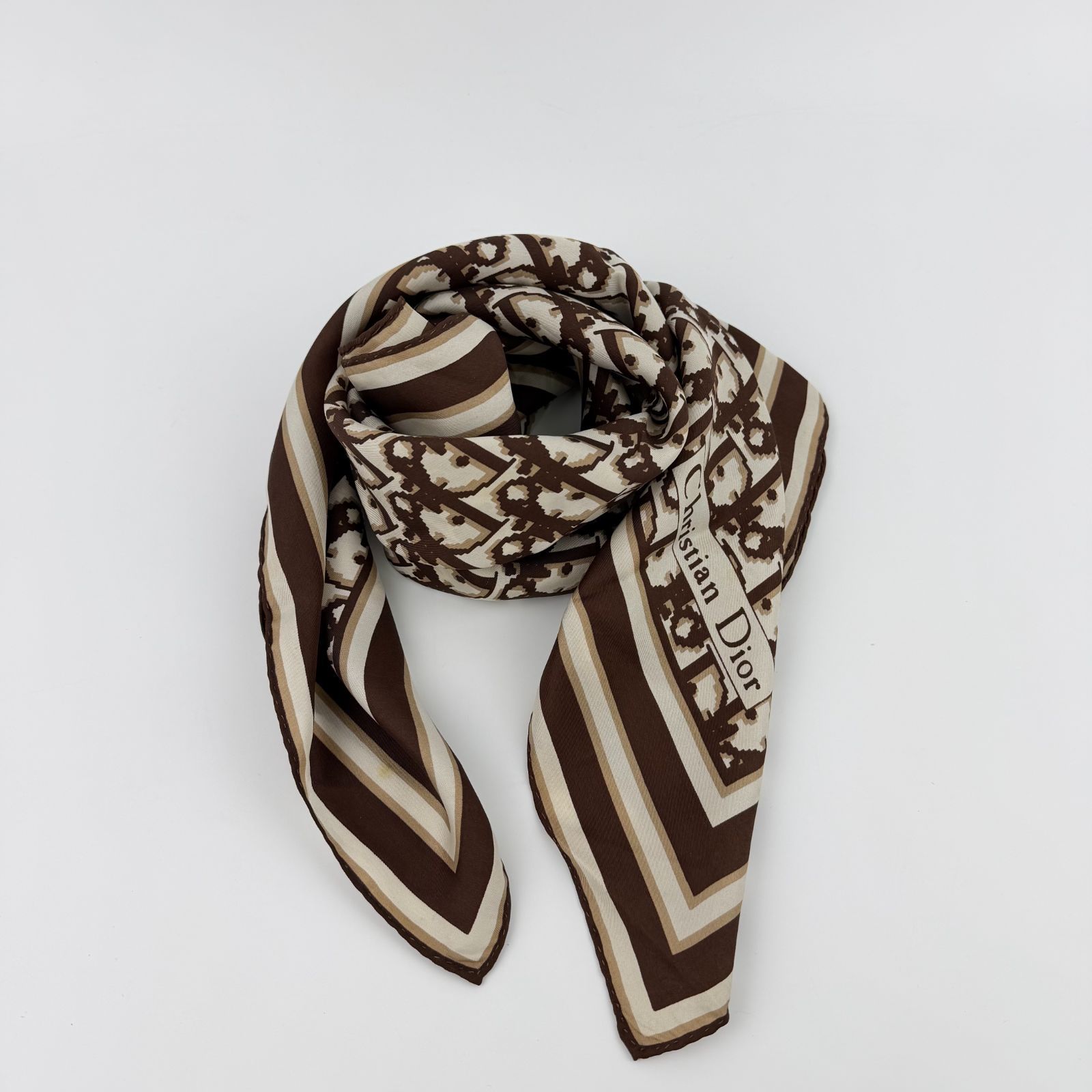 Christian Dior スカーフ　ディオール　レディース　茶色 中古】Christian Dior クリスチャンディオール スカーフ ブラウン