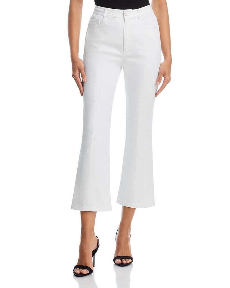 サンク セプト レディース ボトムス デニムパンツ クロップド レース ジーンズ Cinq Sept Stevie Lace Cropped High Rise Jeans White ホワイト