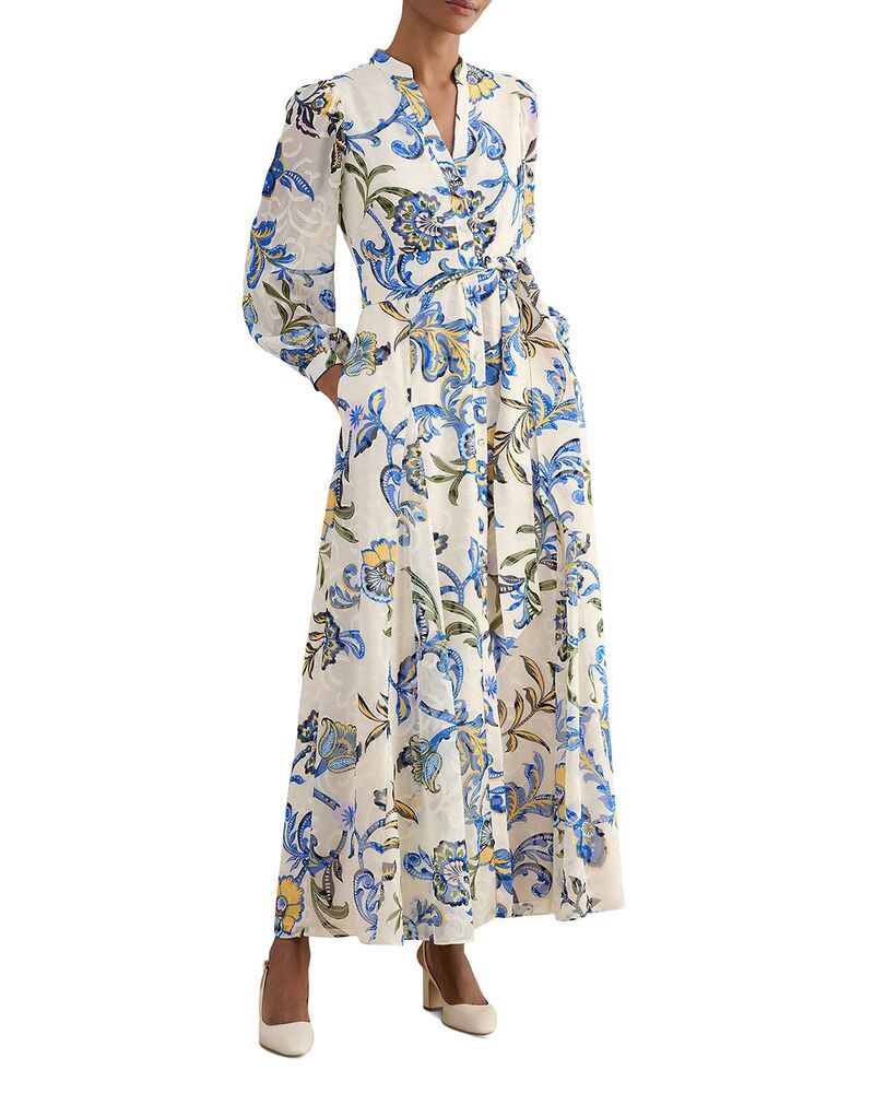 ホッブスロンドン レディース トップス シャツ フラワー柄 フラワー HOBBS LONDON Shanice Floral Tie Waist Shirt Dress Creamulti クリーム