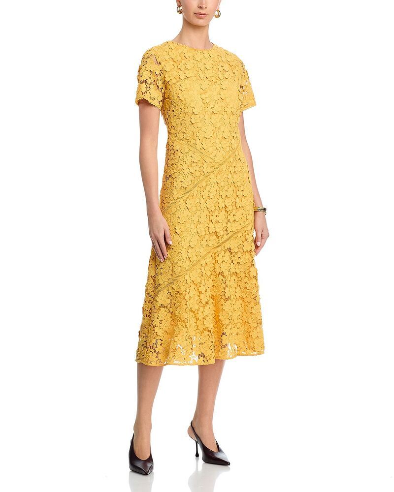 エリータハリ レディース トップス ワンピース レース Elie Tahari The Marci Lace Dress Golden Hour