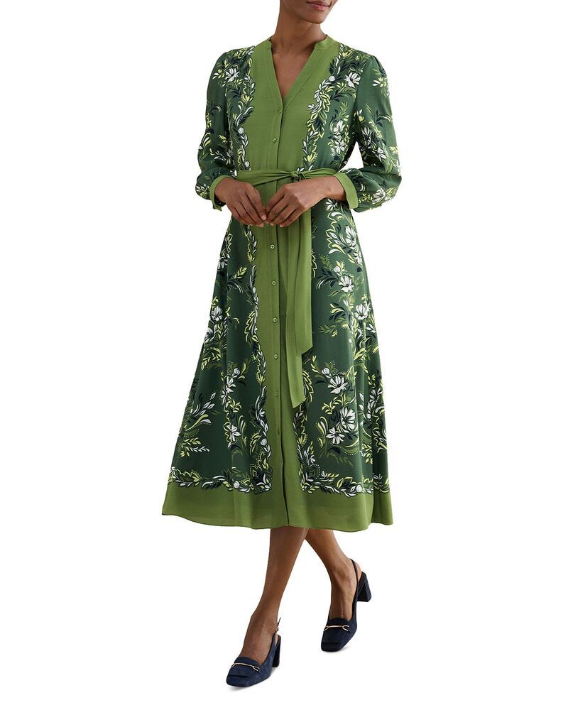 ホッブスロンドン レディース トップス シャツ プチ HOBBS LONDON Petite Apolline Shirtdress Green Multi グリーン