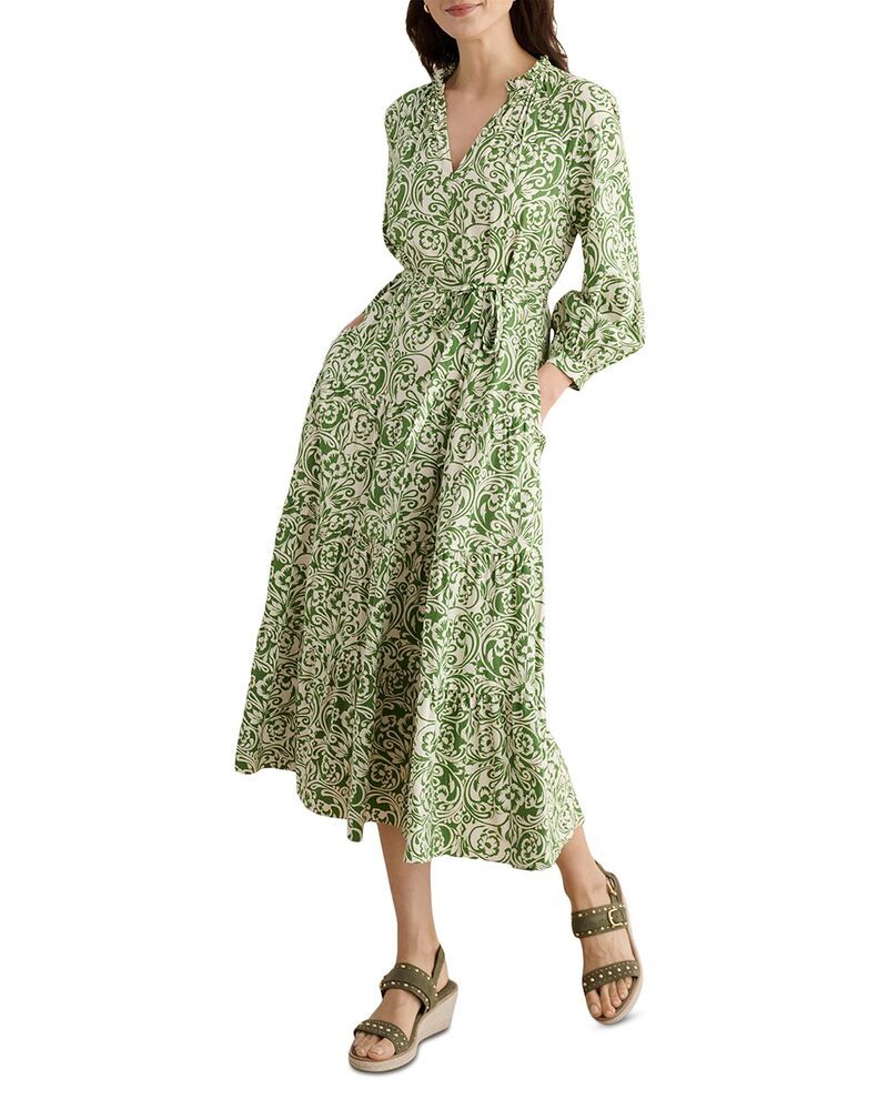 ホッブスロンドン レディース トップス ワンピース プチ HOBBS LONDON Petite Amaris Dress Green Cream クリーム