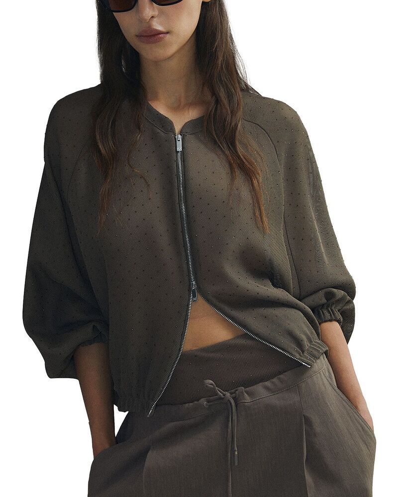 マレーラ レディース アウター ジャケット・ブルゾン メッシュ Marella Clarino Technical Mesh Bomber Jacket Brown ブラウン