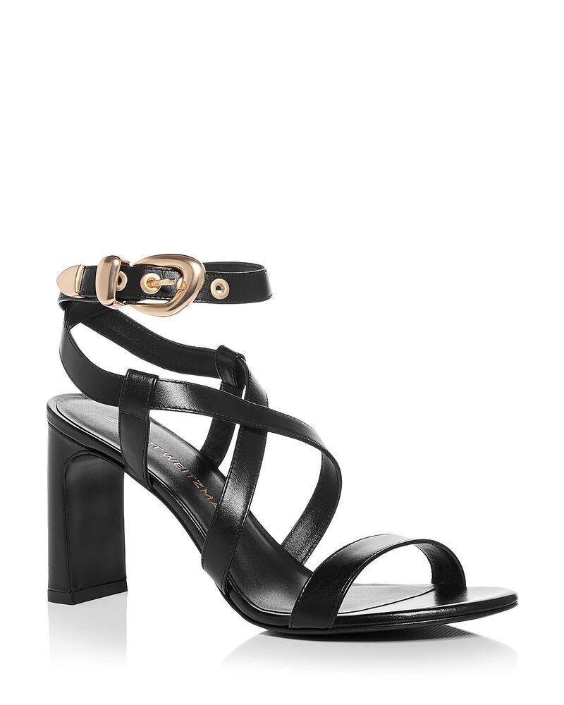 スチュアート ワイツマン レディース シューズ サンダル ヒール Stuart Weitzman Womens Maven 75 Block Heel Sandals Black ブラック