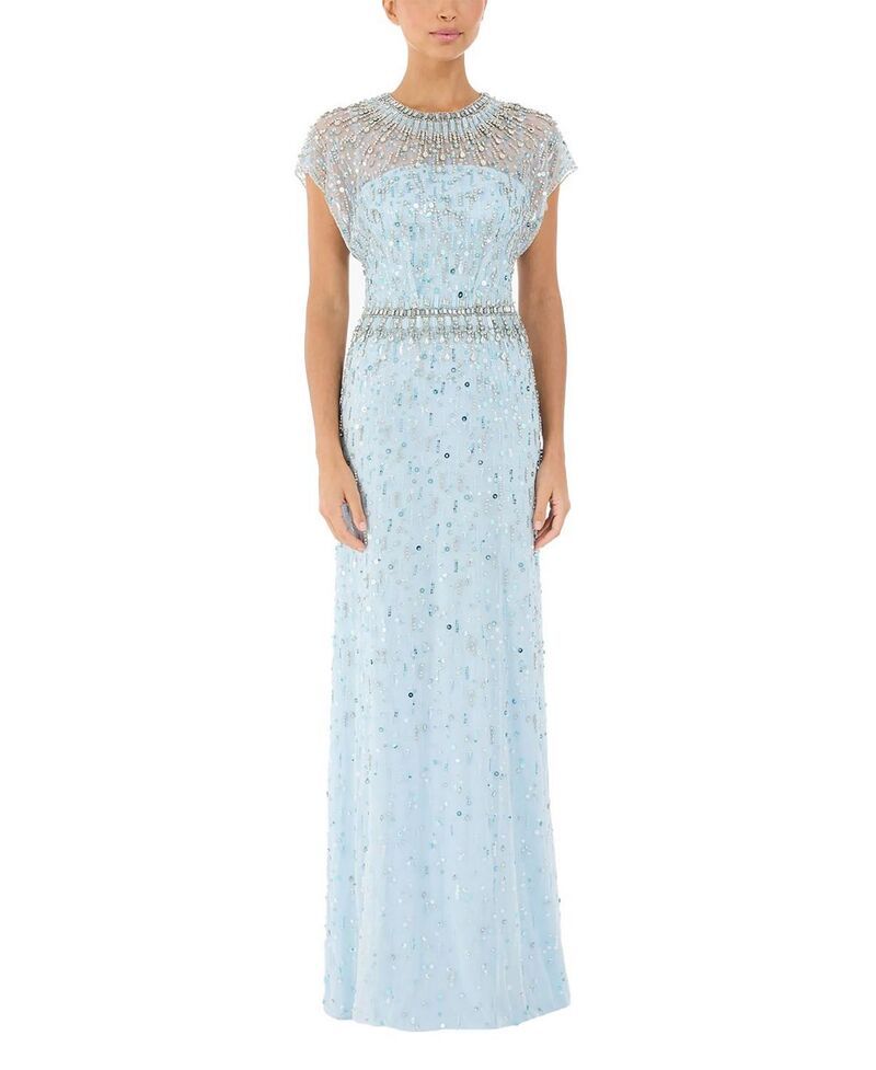 ジェニー・パッカム レディース トップス ワンピース マキシ Jenny Packham Lauretta Embellished Maxi Dress Winter Blue ブルー