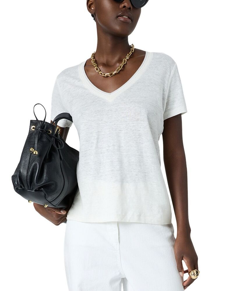 ジェラルド・ダレル レディース トップス シャツ Vネック リネン Gerardarel Mirana Linen V Neck Top White ホワイト
