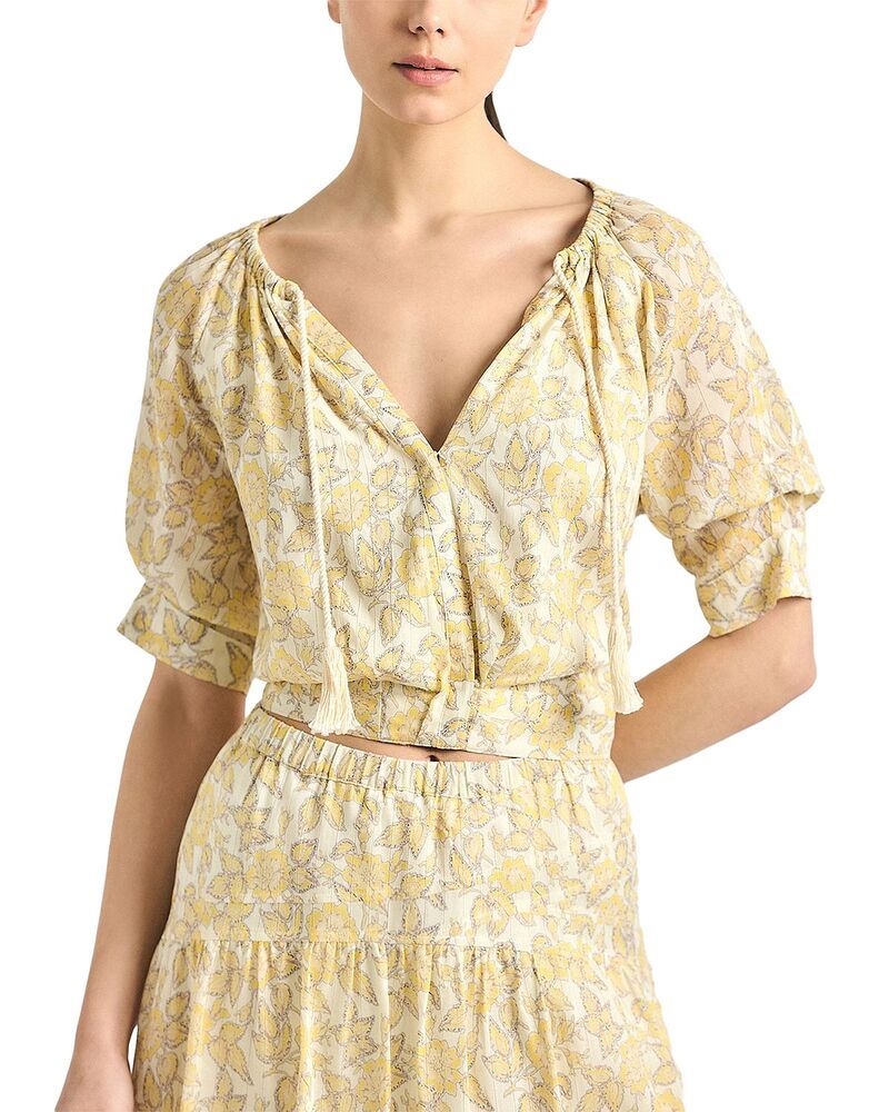 デレクラムテンクロスバイ レディース トップス シャツ プリント ブラウス Derek Lam 10 Crosby Suri Printed Blouse Valiase Yellow Floral イエロー