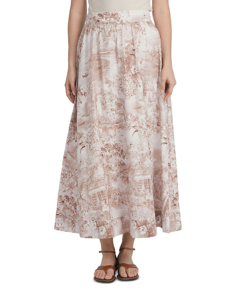 ポイント レディース ボトムスカート プリント マキシ Point Printed Maxi Skirt Iced Coffee Print コーヒー