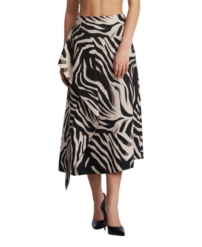 ビーシービージーマックスアズリア レディース ボトムスカート プリント ミディ BCBGMAXAZRIA Printed Side Panel Midi Skirt Zebra Print アニマル