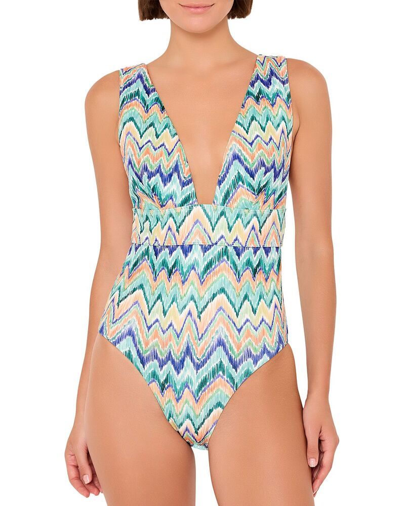 ミリー レディース 水着 上下セット Vネック MILLY Tropical Chevron V Neck One Piece Swimsuitropical Multi マルチカラー