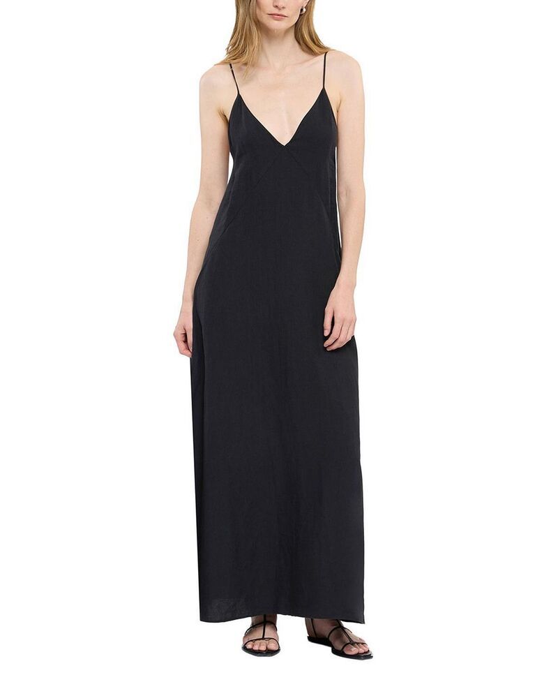 アナザー トゥモロー レディース トップス ワンピース Another Tomorrow Seamed Slip Dress Black ブラック